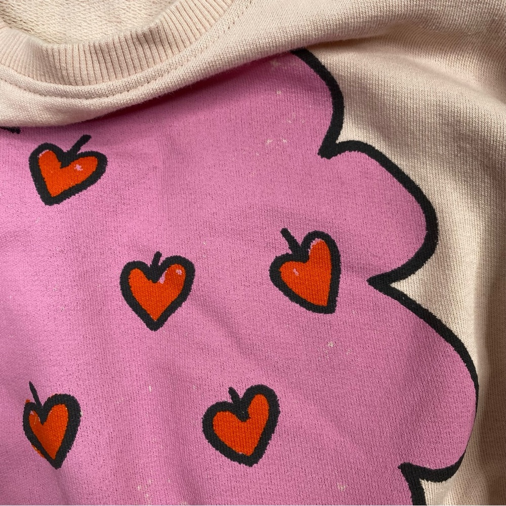 Zara Kids Pink Contrasting Apple Long Sleeve Dress - Picture 6 of 7